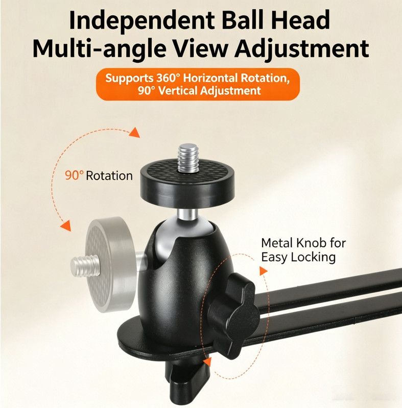 Hidden No-Drill Projector Stand, Sofa Bed Gap Floor Projector Mount with Adjustable Height, 360° Rotatable Tray, for Bedroom Home Theater