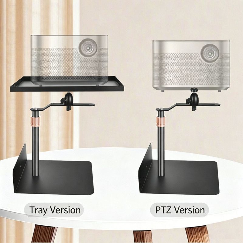 Hidden No-Drill Projector Stand, Sofa Bed Gap Floor Projector Mount with Adjustable Height, 360° Rotatable Tray, for Bedroom Home Theater