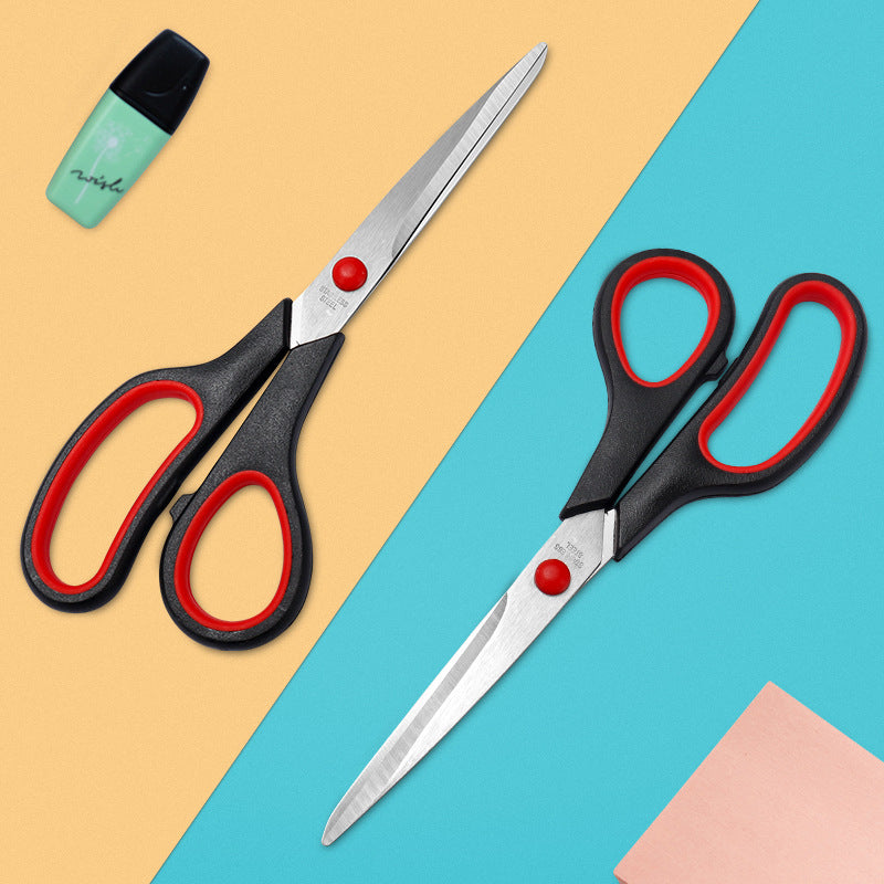 Stainless Steel Kitchen & Office Scissors with Soft Grip Handle, Sharp Multipurpose Craft Shears, Black and Red