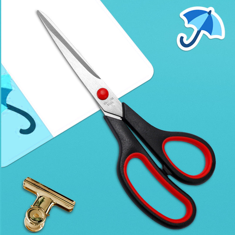 Stainless Steel Kitchen & Office Scissors with Soft Grip Handle, Sharp Multipurpose Craft Shears, Black and Gray