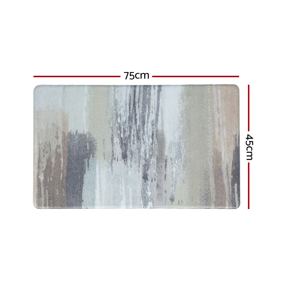 Non-Slip PVC Kitchen Floor Mat 45 x 75 cm, Waterproof Rug, Abstract Marble Pattern
