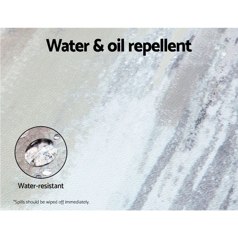 Non-Slip PVC Kitchen Floor Mat 45 x 75 cm, Waterproof Rug, Abstract Marble Pattern