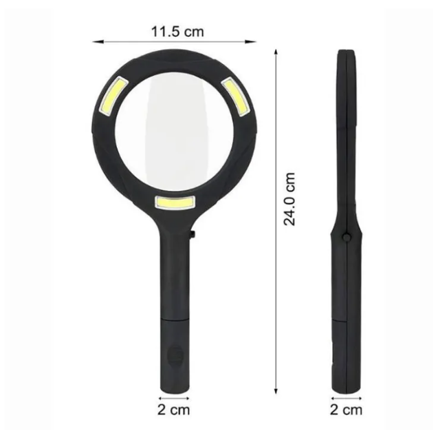 LED Magnifying Glass with COB Light, 250 Lumens Glass Lens and Ergonomic Handle
