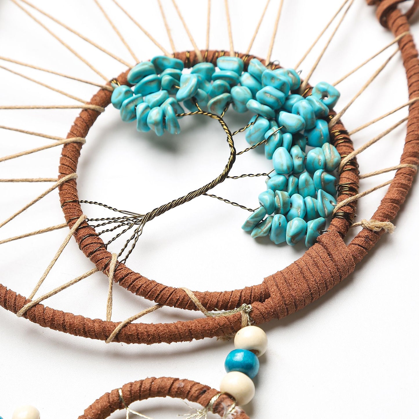 Handmade Dream Catcher with Feathers, Bohemian Wall Hanging Wind Chime Decor