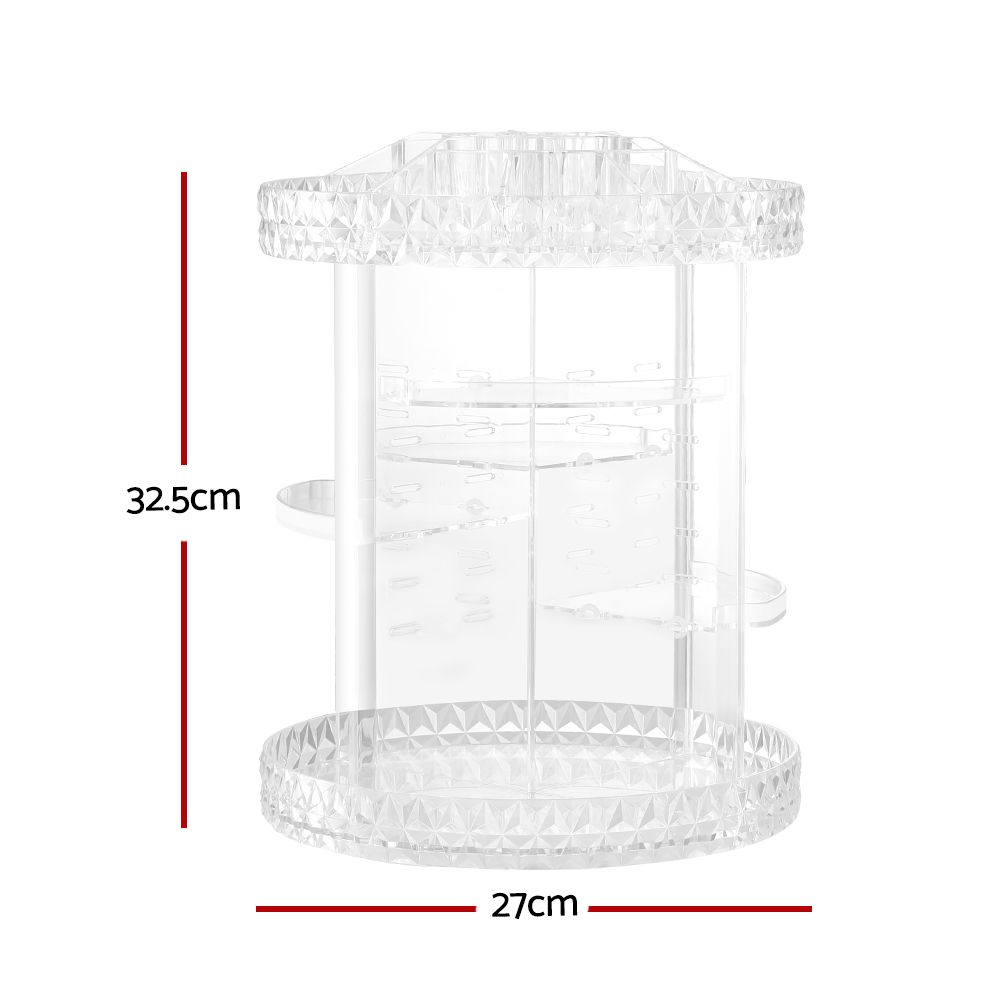 Rotating Acrylic Makeup Organizer, Cosmetic Storage Display Holder