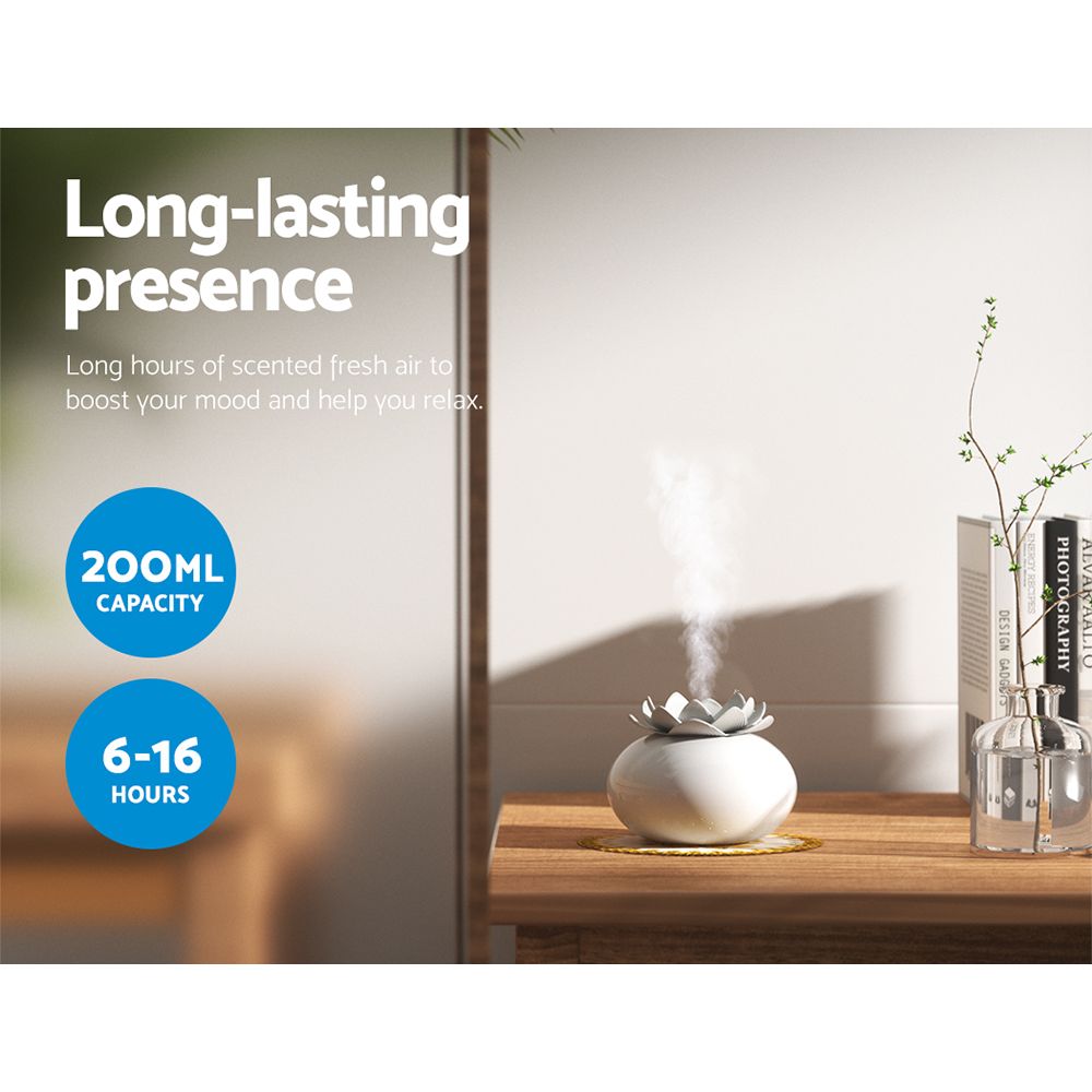 Lotus Aroma Diffuser 200 ml, Ultrasonic Aromatherapy Humidifier
