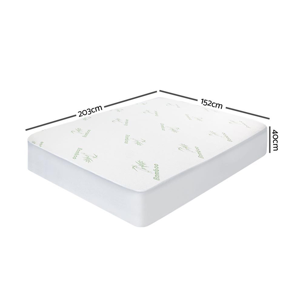 Bamboo Mattress Protector 180 x 200 + 35 cm, Breathable Fitted Waterproof Cover