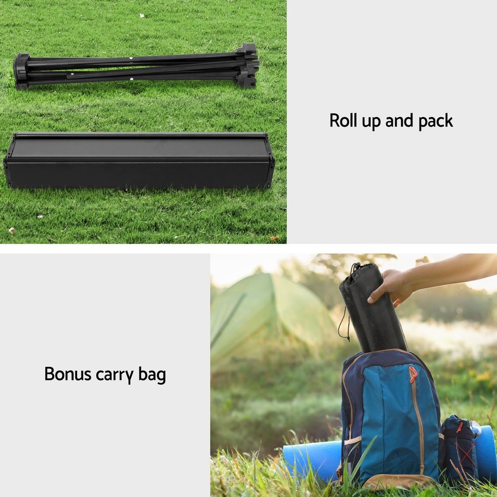 Folding Camping Table 40 cm, Roll-Up Aluminum Picnic BBQ Outdoor Table