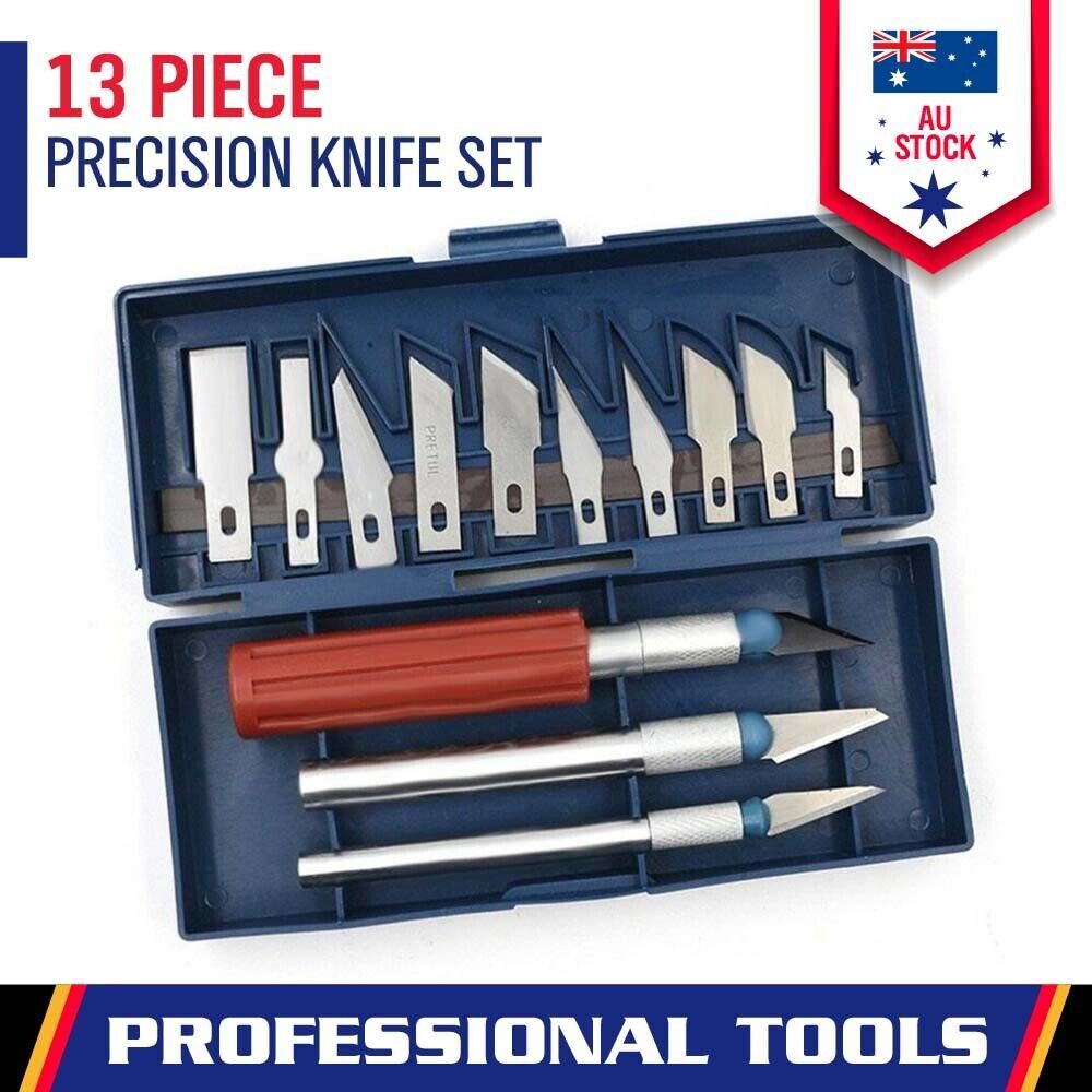 13-Piece Precision Hobby Knife Set, Multi-Function Craft and Exacto Style Cutting Tools