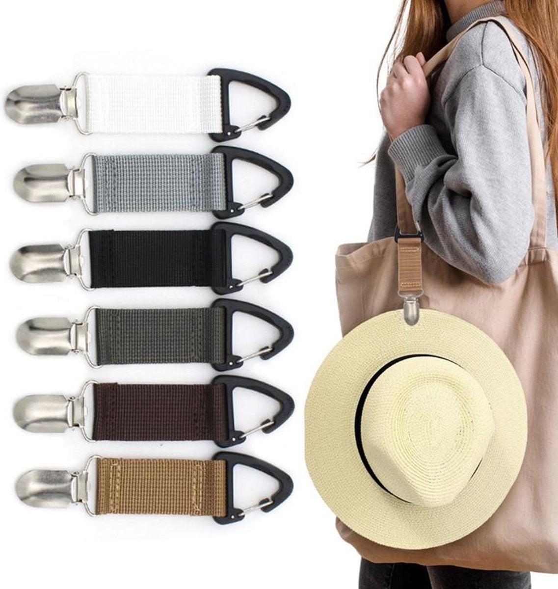 Hat Clip | Clothing Clip | Bag Charm | Bag Charm | Accessory Clip | White