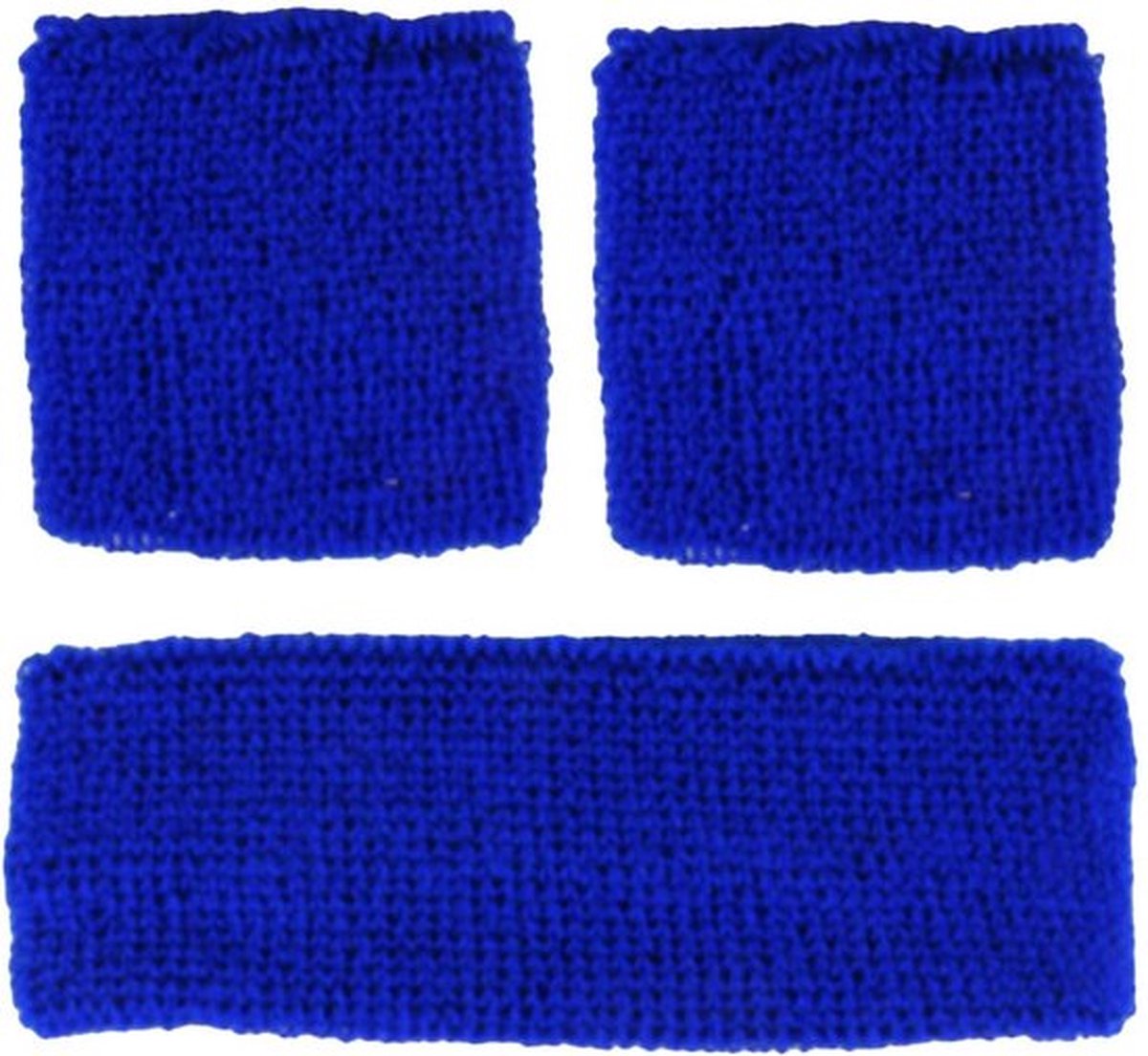 Set of Headband and 2x Wristbands | Sweatband | Sweatbands 6x8 CM | Head and Wrist | Sports Bands | Dark Blue