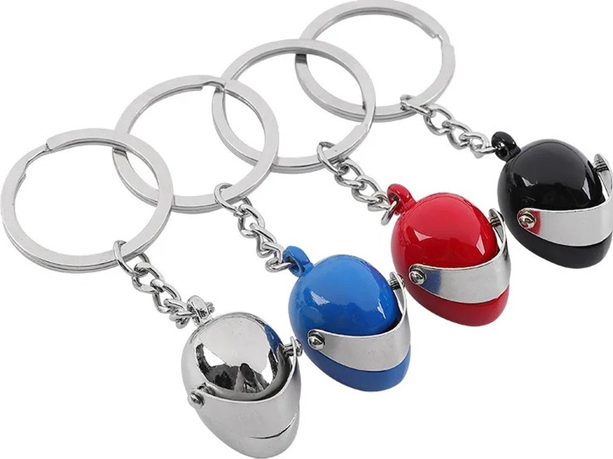 Motorcycle Helmet Keychain | Scooter Helmet Key Holder | Full-Face Helmet Keychains | Red