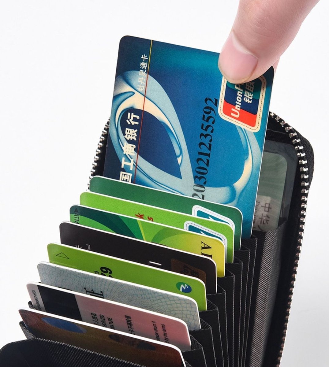 Card Holder for 12 Cards with Anti-RFID | Wallet | Credit Card Holder | With Cash & Coin Compartment | With Driver's License Compartment | PU Leather | Orange