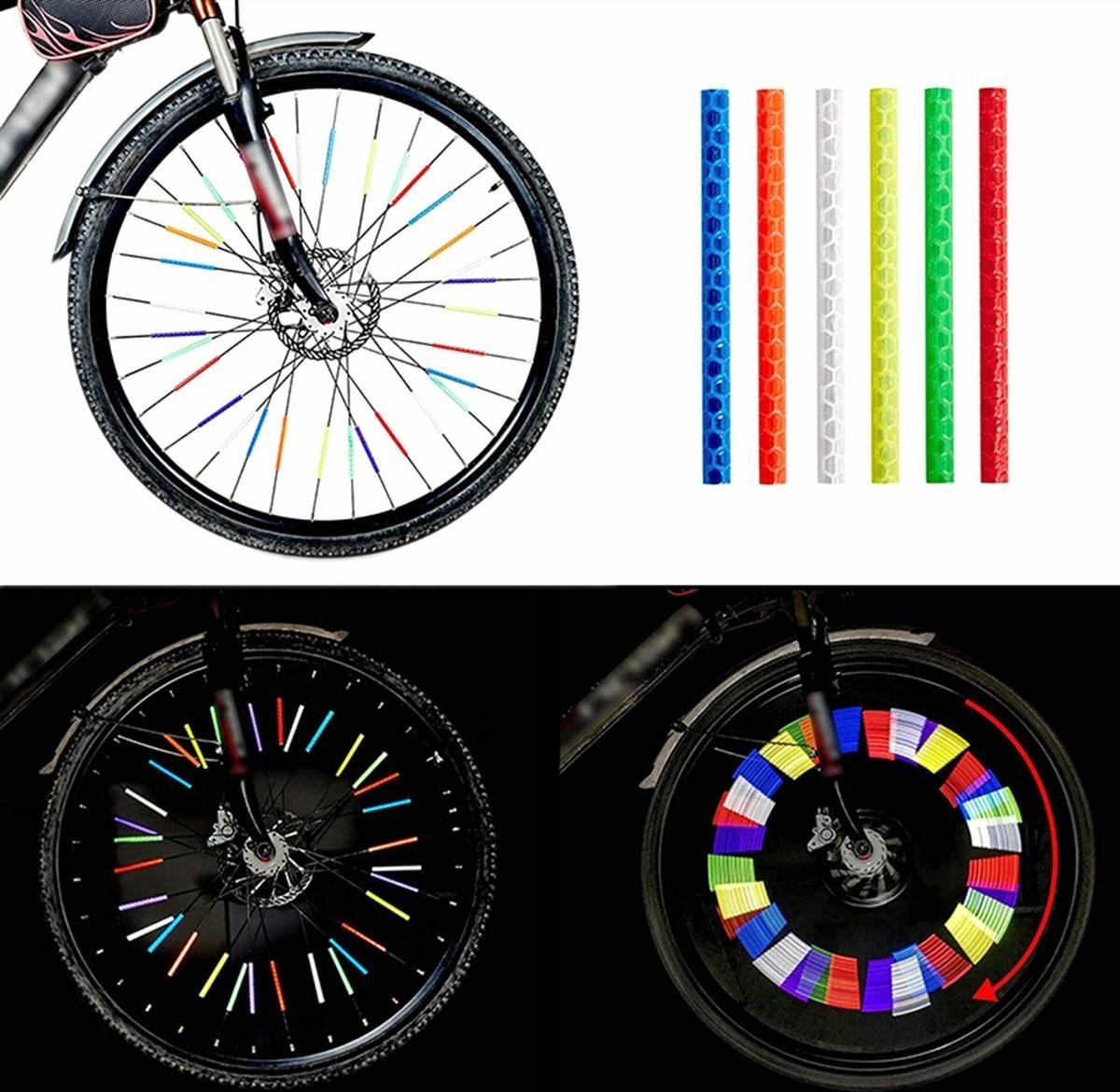 Spoke Bicycle Reflectors Bicycle Wheel 12 Pieces | Spoke Reflectors | Wheel Reflectors | Glow In The Dark | Yellow