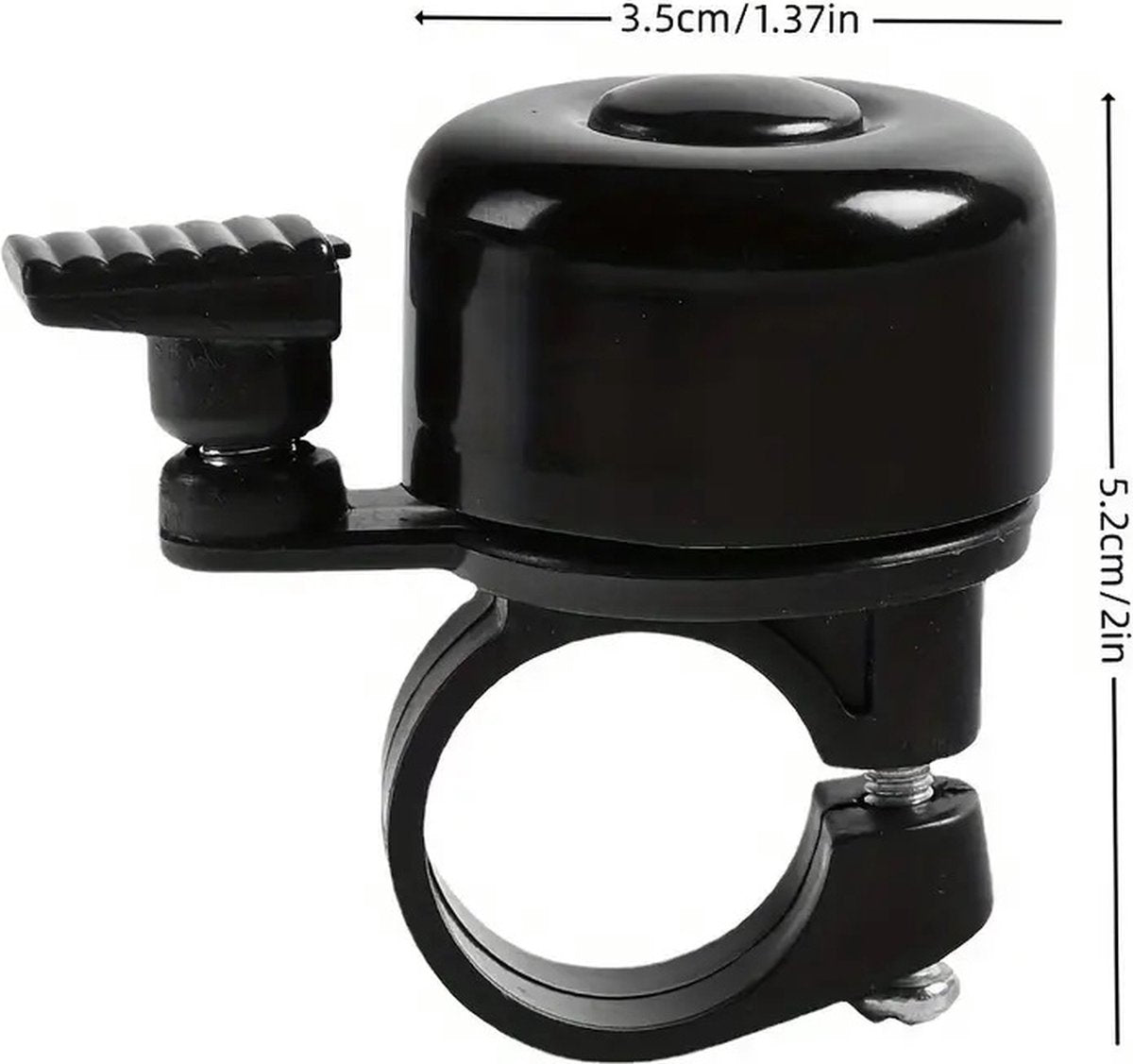 Bicycle Bell | Children's Bicycle Bell | Mini Bicycle Bell | 24 mm | Universal | Aluminum | Grooved Handle | Black