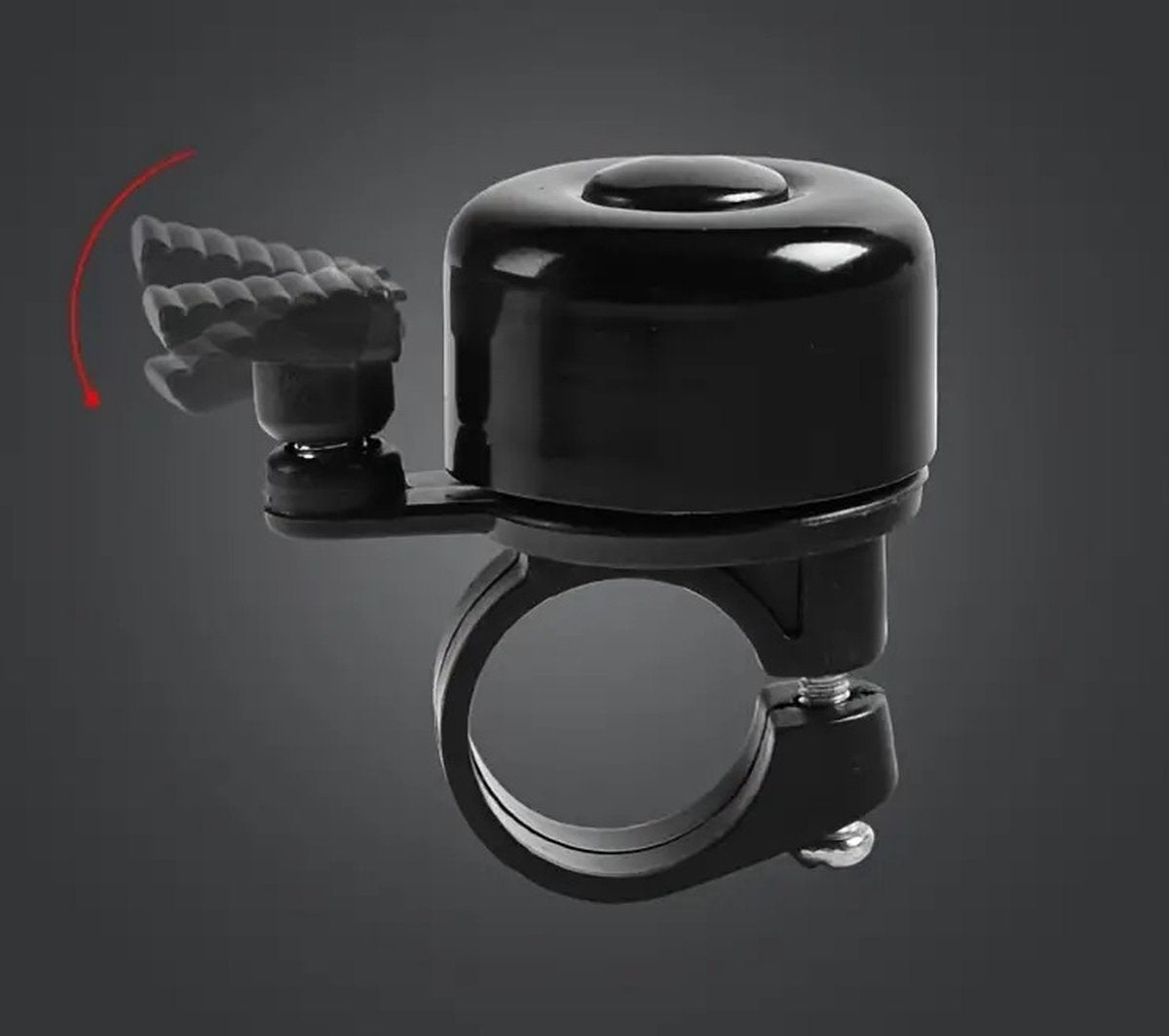 Bicycle Bell | Children's Bicycle Bell | Mini Bicycle Bell | 24 mm | Universal | Aluminum | Grooved Handle | Black