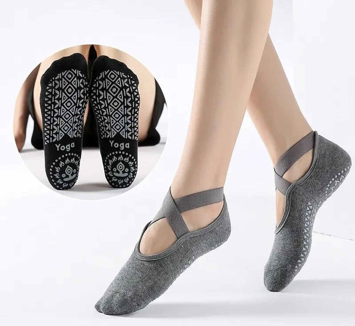 Closed Toe Yoga Socks | With Anti-Slip Bottom | Anti-Slip Socks | Pilates Socks | Size 36-40 | Red