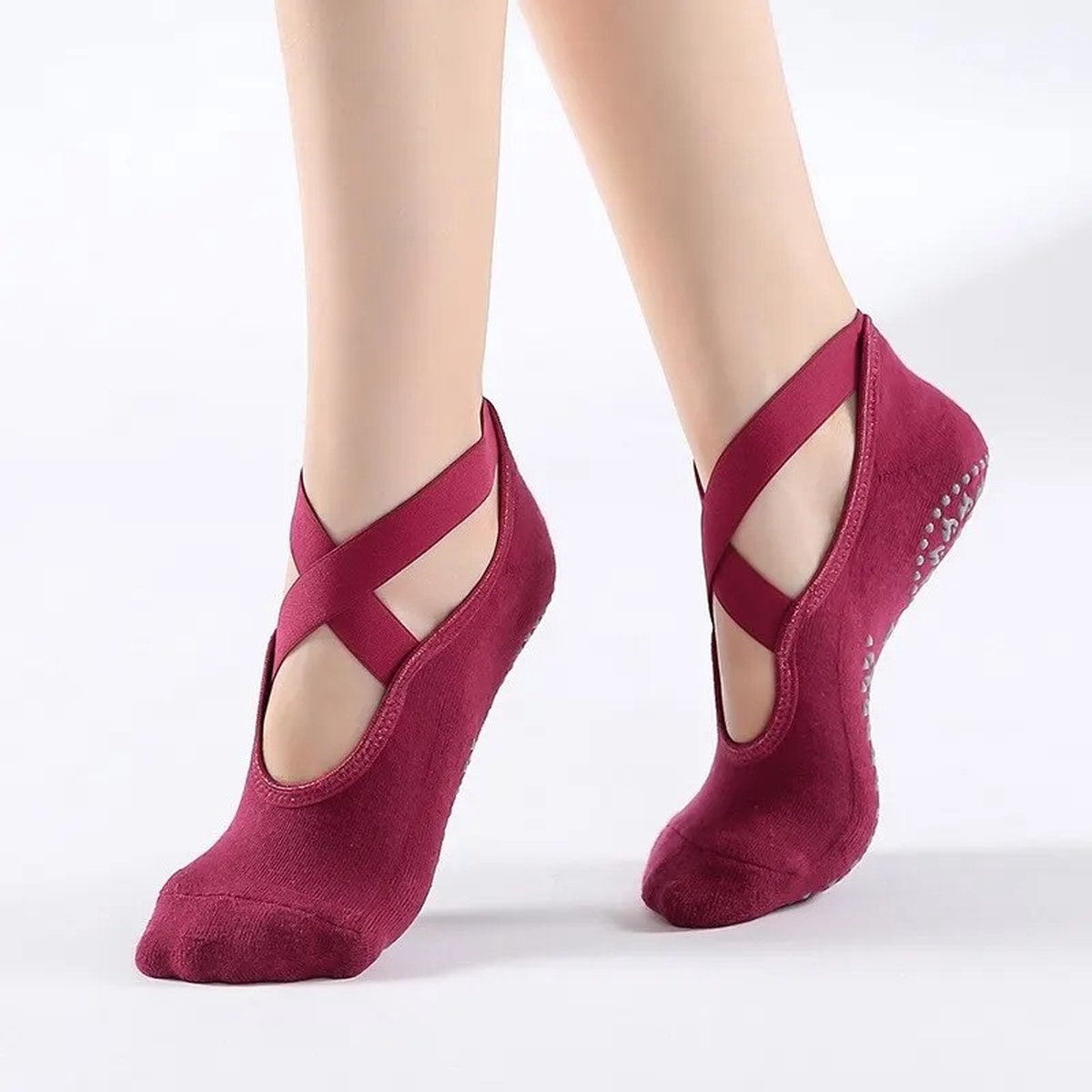 Closed Toe Yoga Socks | With Anti-Slip Bottom | Anti-Slip Socks | Pilates Socks | Size 36-40 | Red