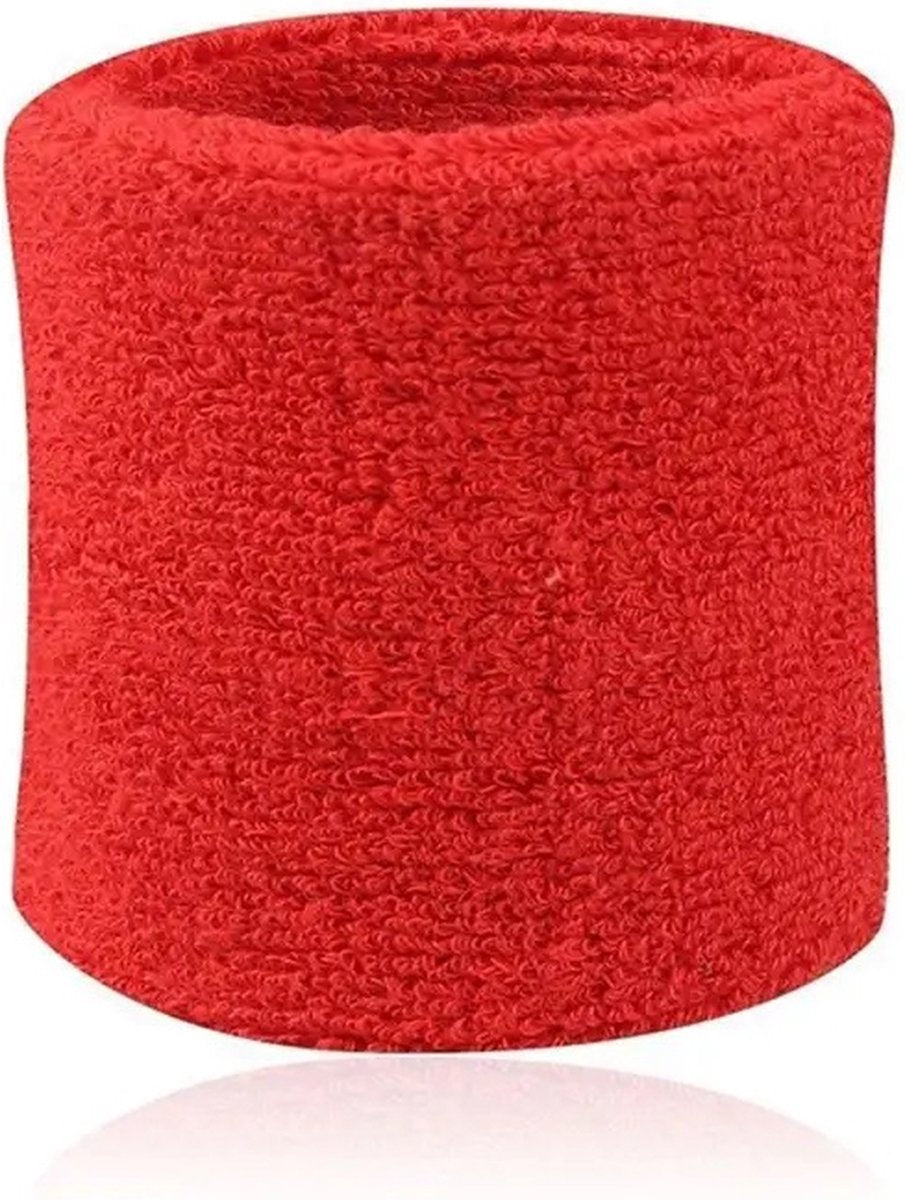 Wristband Set | Sweatband | Sweatbands | Wrist | Sports Bands | 2 Pieces | 8 x 8 CM | Red