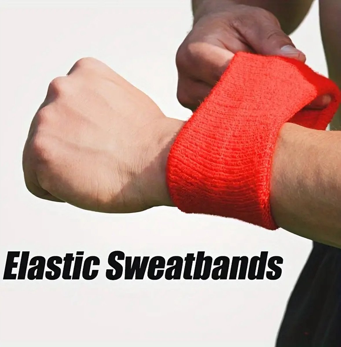Wristband Set | Sweatband | Sweatbands | Wrist | Sports Bands | 2 Pieces | 8 x 8 CM | Red