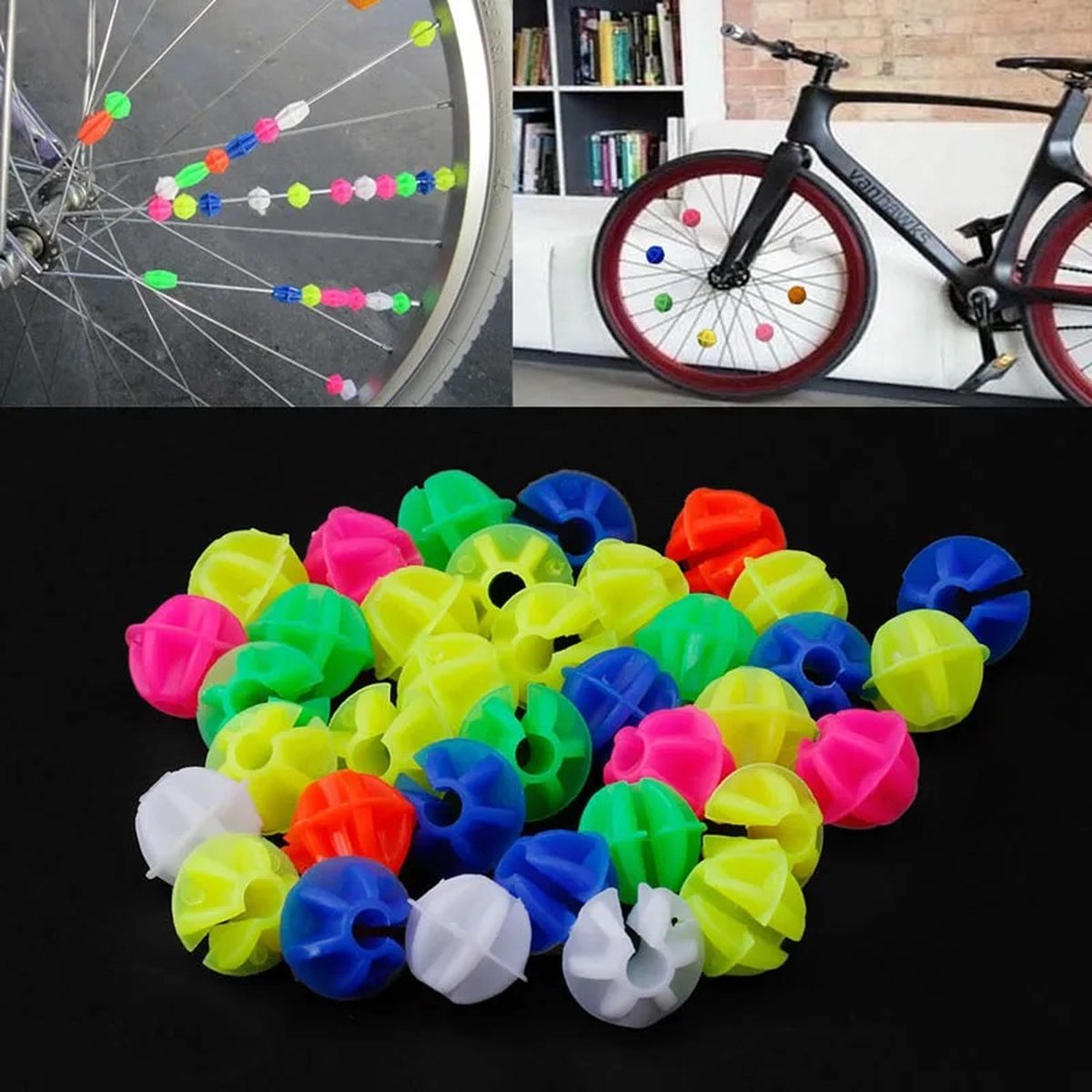 Spoke Beads Bicycle Wheel 72 Pieces | Spoke Reflectors | Glow In Dark | Wheel Reflectors Children's Bicycle | Multicolor