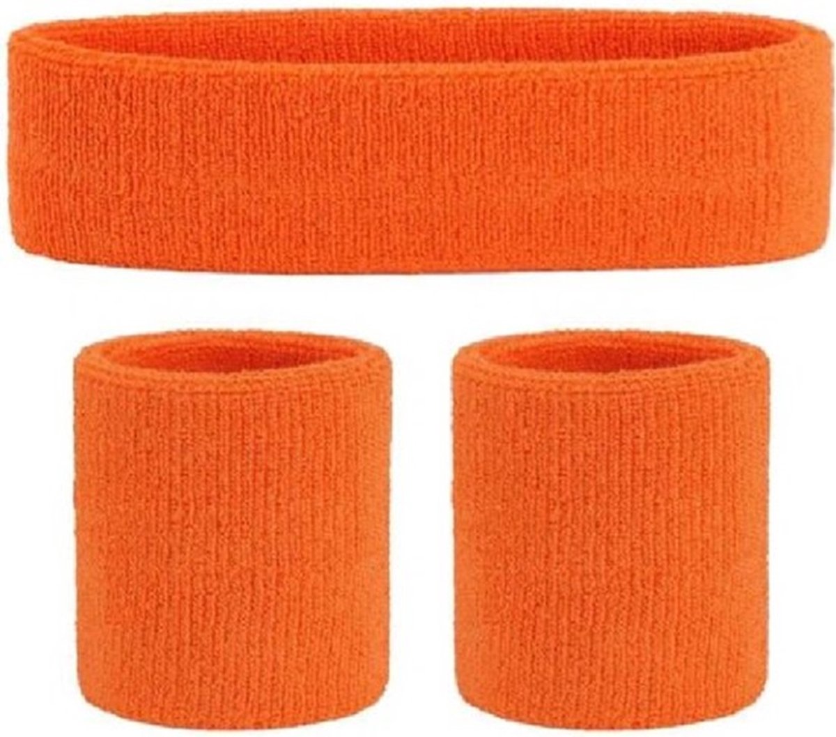 Headband & 2x Wristband Set | Sweatband | Sweatbands | Head and Wrist | Sports Bands | Orange