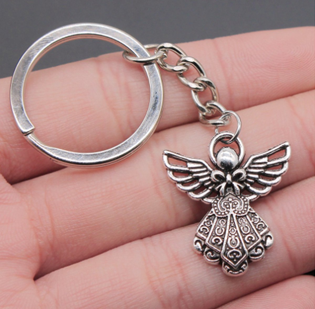 Keychain Guardian Angel | Lucky Keychain | Key Holder | Silver
