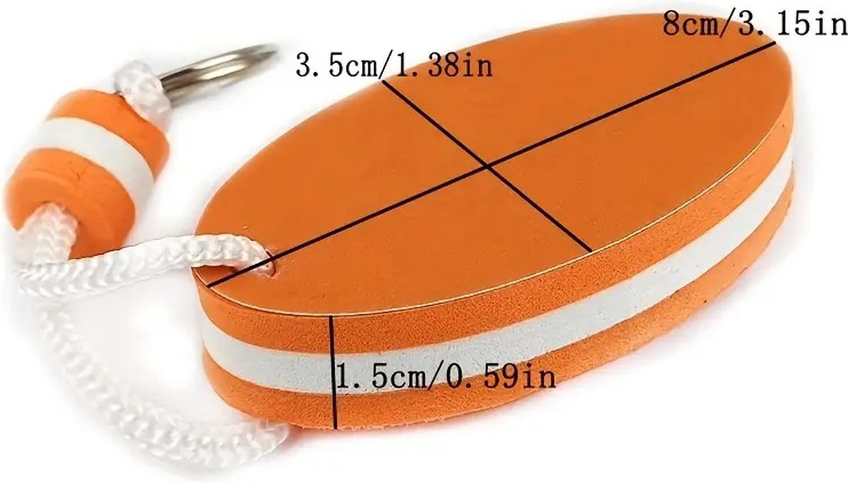 Floating Keychain | EVA Foam | For Large Keyring | Foam | Bumper | Key Float | Oval | Blue