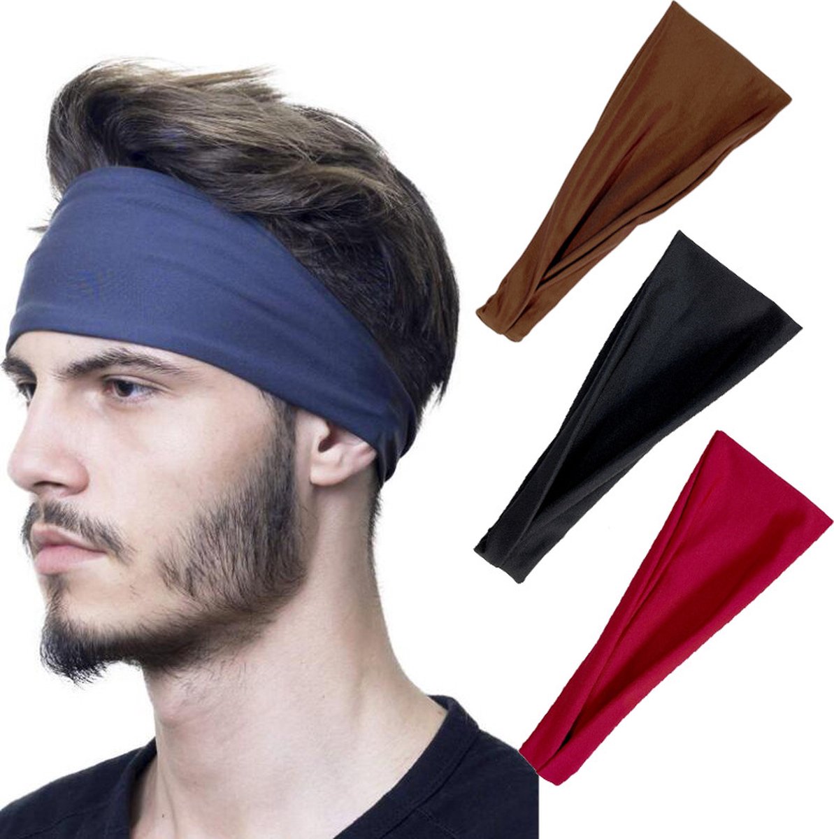 Luxury Elastic Headband | Sweatband | Hairband | Tiara | Sports Headband | Unisex | For Women and Men | Red