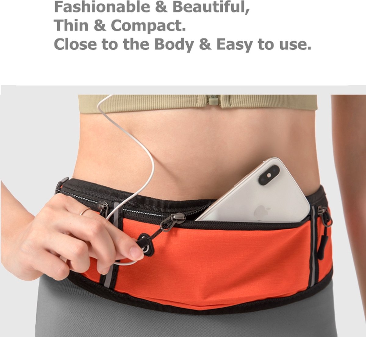 Waist Bag | Running Belt | With Phone Holder | With Smartphone Holder | Reflective | Running Bag | Orange