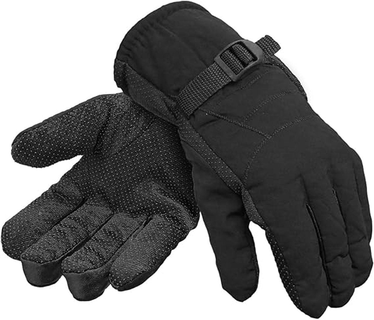 Warm, waterproof men's winter ski gloves with full fleece lining