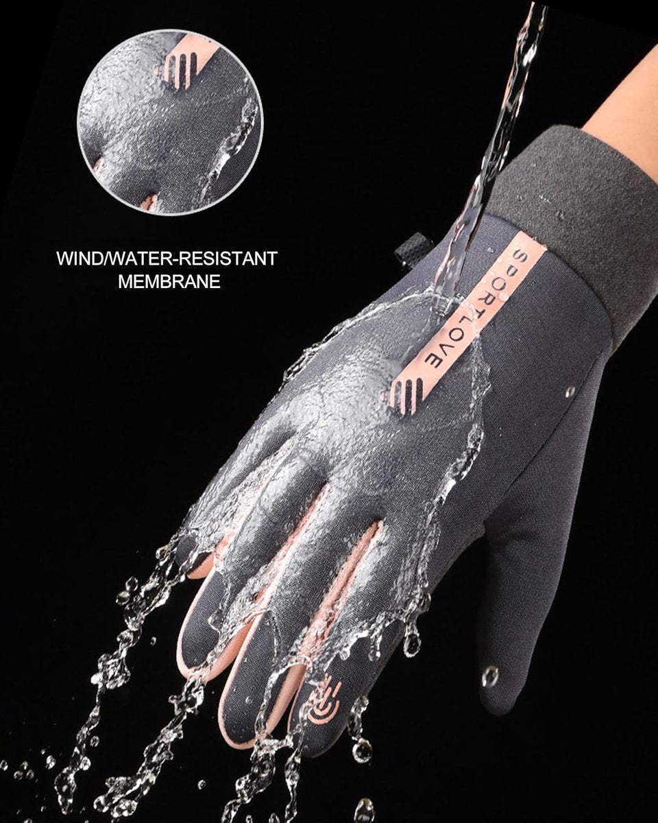 Warm winter gloves - Touchscreen operation - Warm fleece lining, Windproof - Suitable for cycling and driving, Non-slip black