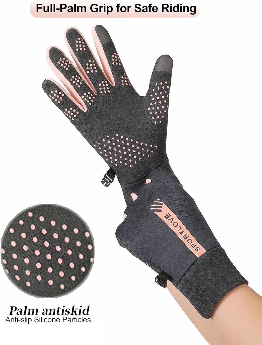 Warm winter gloves - Touchscreen operation - Warm fleece lining, Windproof - Suitable for cycling and driving, Non-slip black