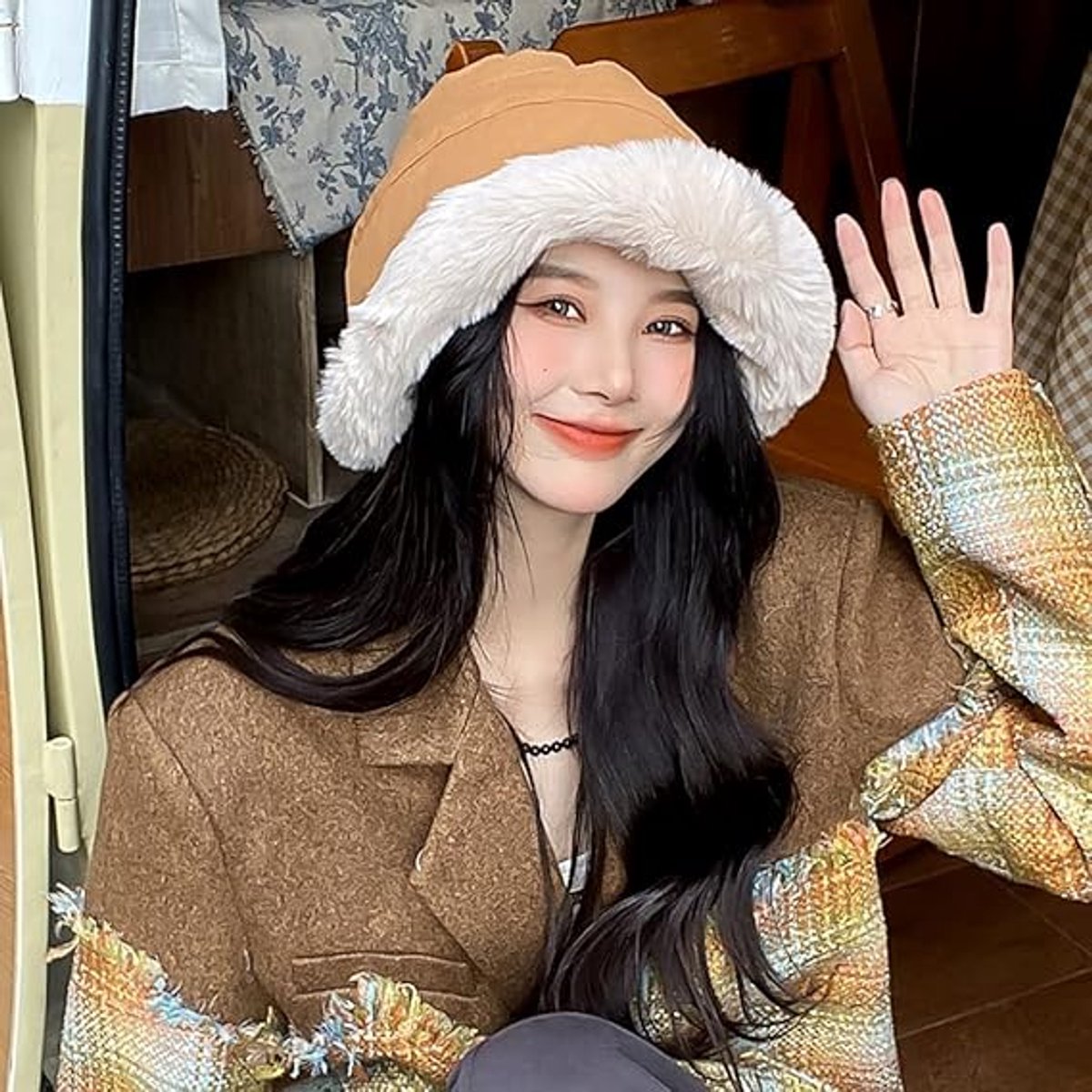 1 Women's Winter Hat - Cold Weather - Extreme Warmth and Wind Protection - Fleece-lined Interior - Wide Brim Design - Thick Insulated Material for Snow - Khaki