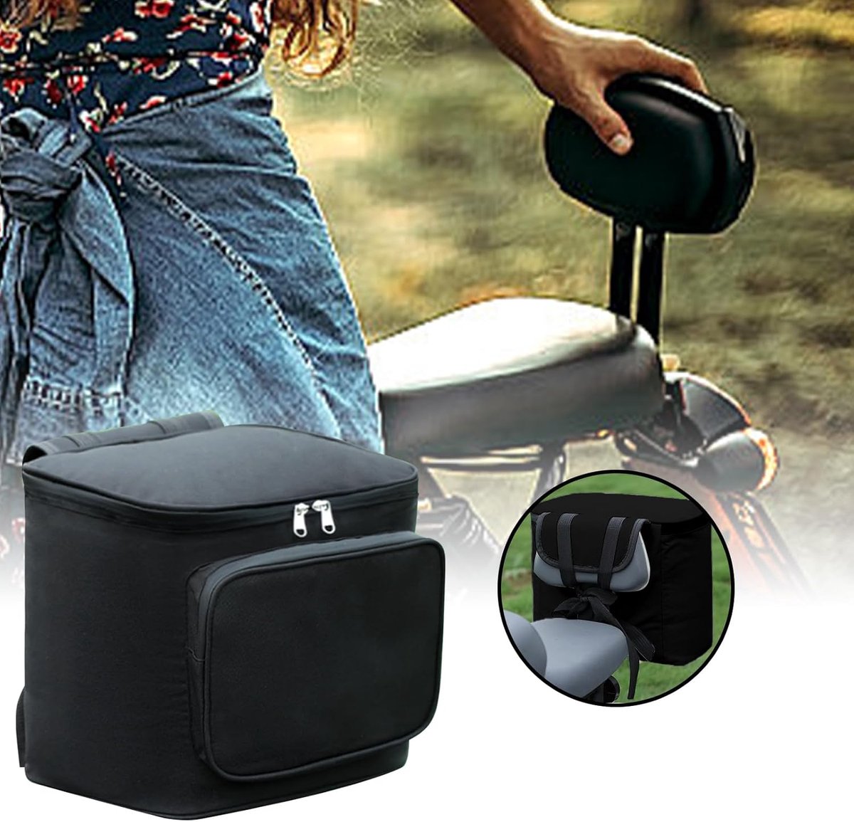 Motorcycle Saddle Bag - Road Bike Small Saddle Bag - Motorcycle Storage Bag - Waterproof Back Bag - Adventure Travel Organizer - Rugged Motorcycle Equipment - Touring Carrier for Helmet, Tools, Helmet, Outdoor Gear, Rear Seat