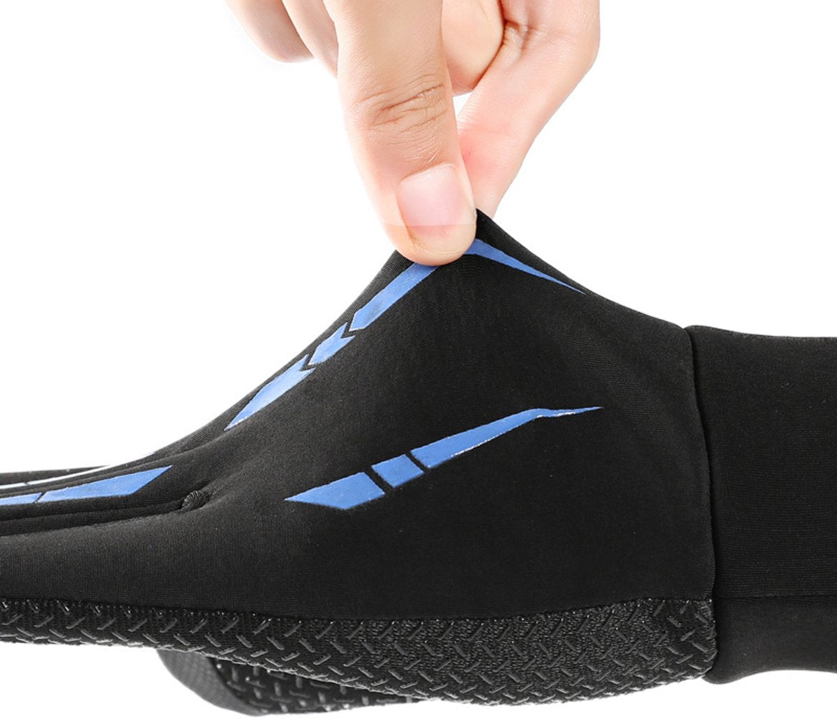 Full-finger winter gloves - touchscreen, fleece-lined, warm, thickened, waterproof, windproof, and non-slip for outdoor cycling.