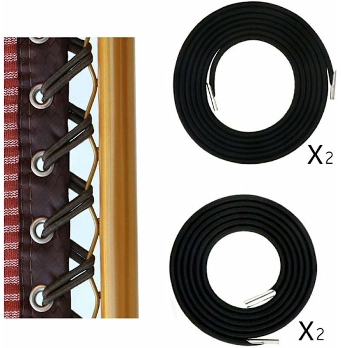 Elastic band for 1 set – Black, 2 long + 2 short (export model)