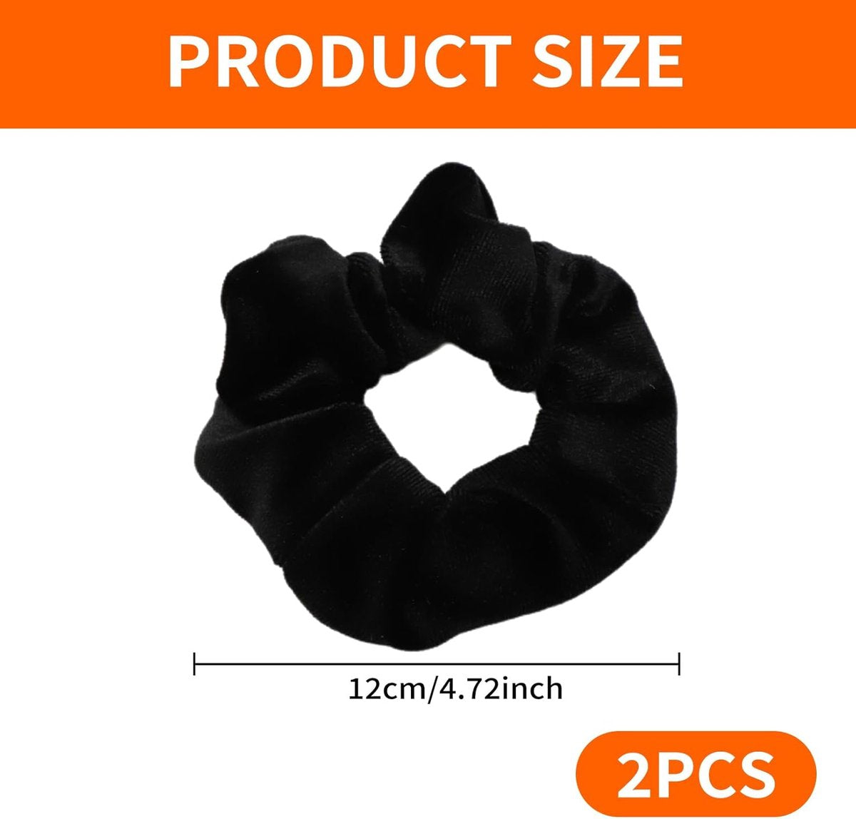 2-pack hair ties - Soft knitted hair ties for women - Hair ties for girls - Elastic headbands - Hair ties for ponytails - Hair accessories - Women & girls (black)