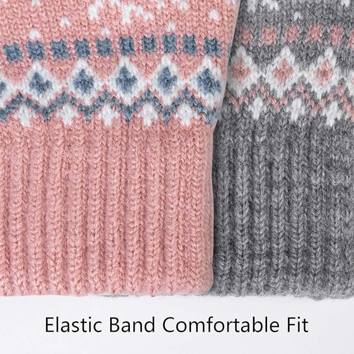 Women's winter gloves - Snowflake print Warm touchscreen gloves - Unisex - Reusable