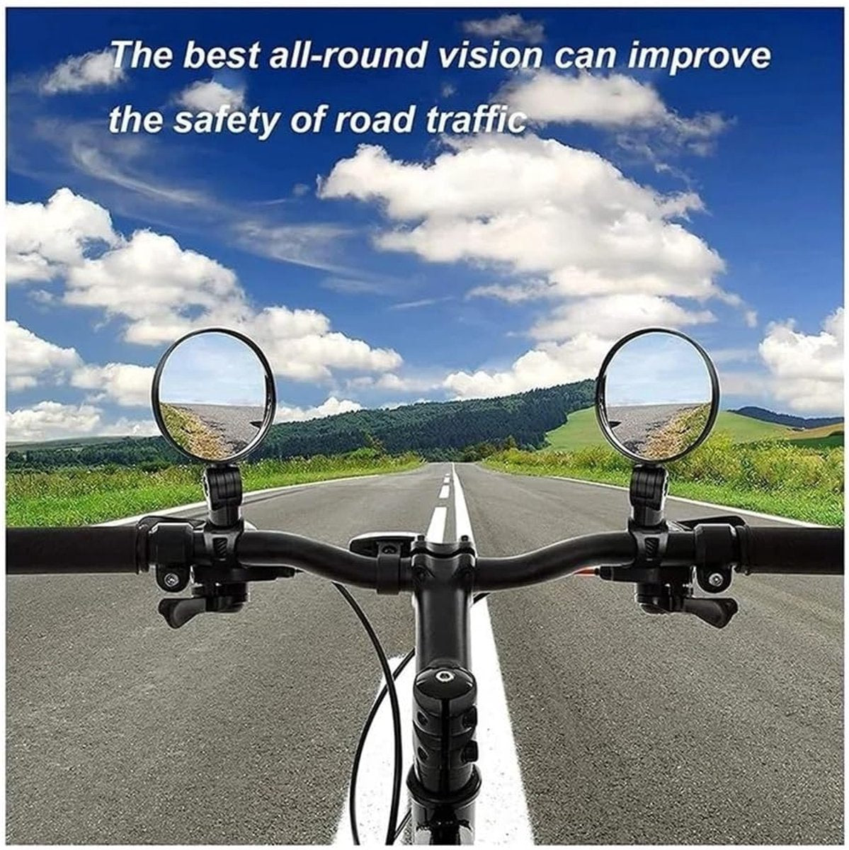 Motorcycle rearview mirror - bicycle rearview mirror 360-degree rotatable auxiliary convex mirror - bicycle rearview mirror on the handlebars
