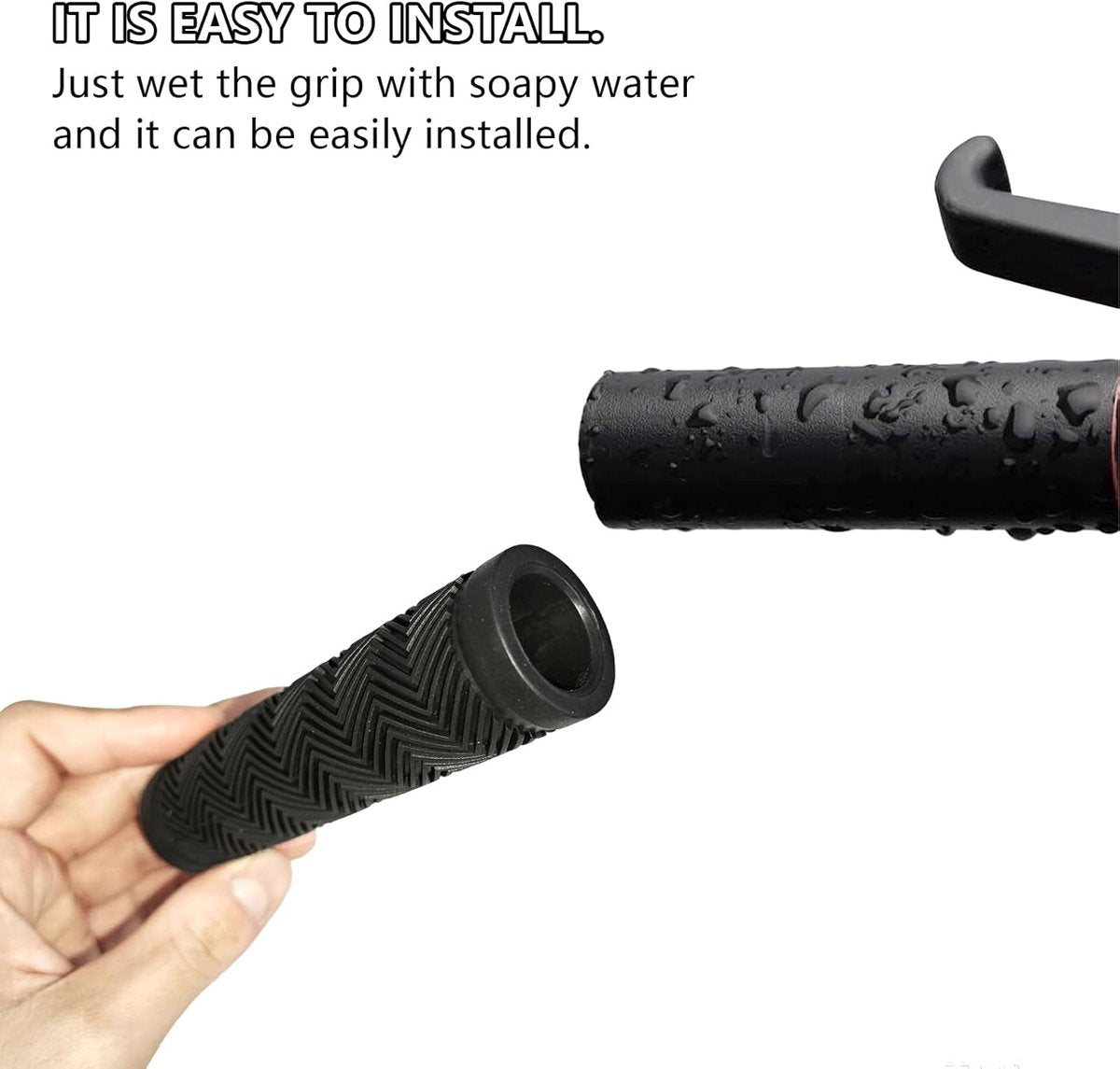 Bicycle handlebar grips - 90 mm long - suitable for bicycles, mountain bikes, beach cruisers, scooters, and folding bikes - soft, comfortable, and non-slip.