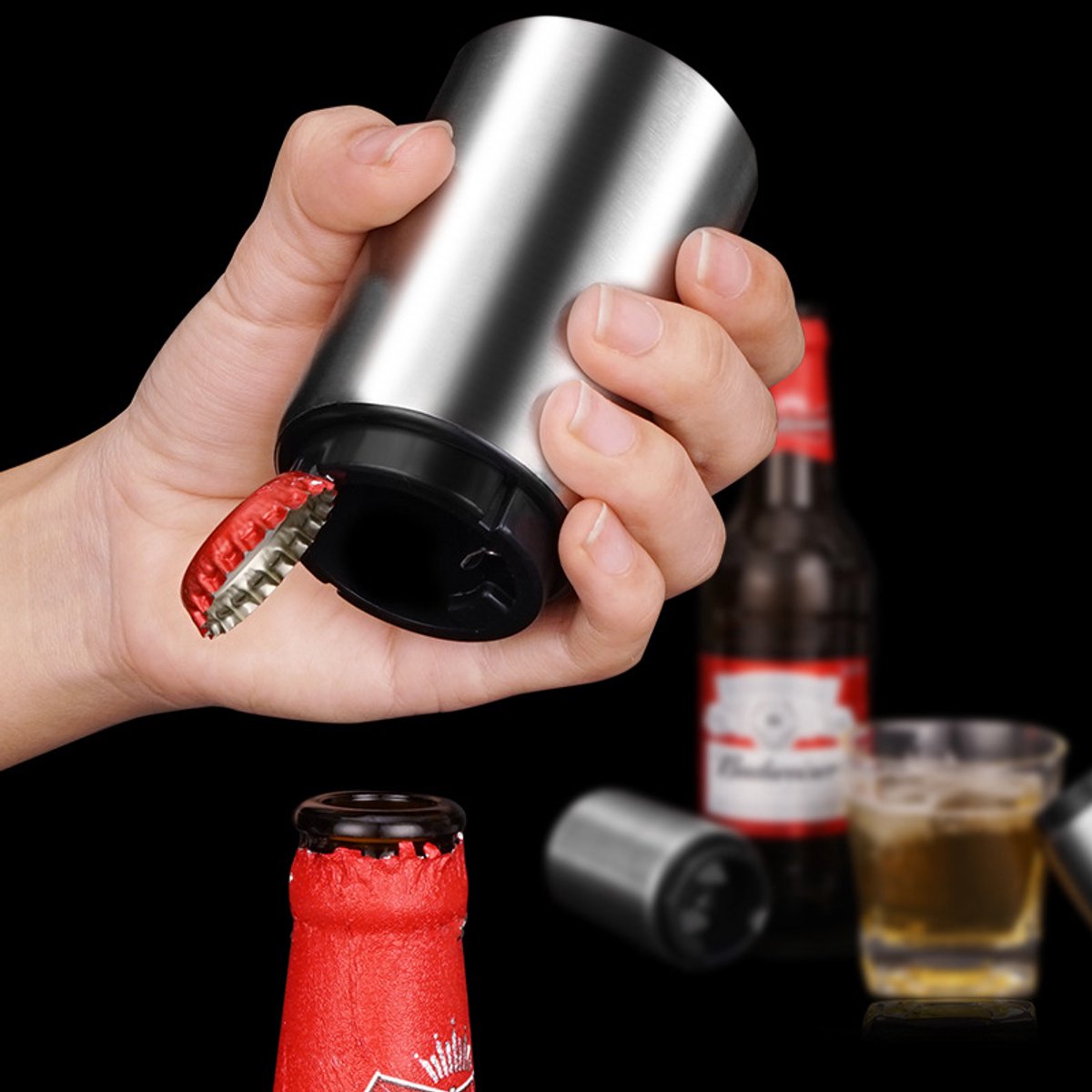 Automatic Corkscrew – Push System, Stainless Steel Color