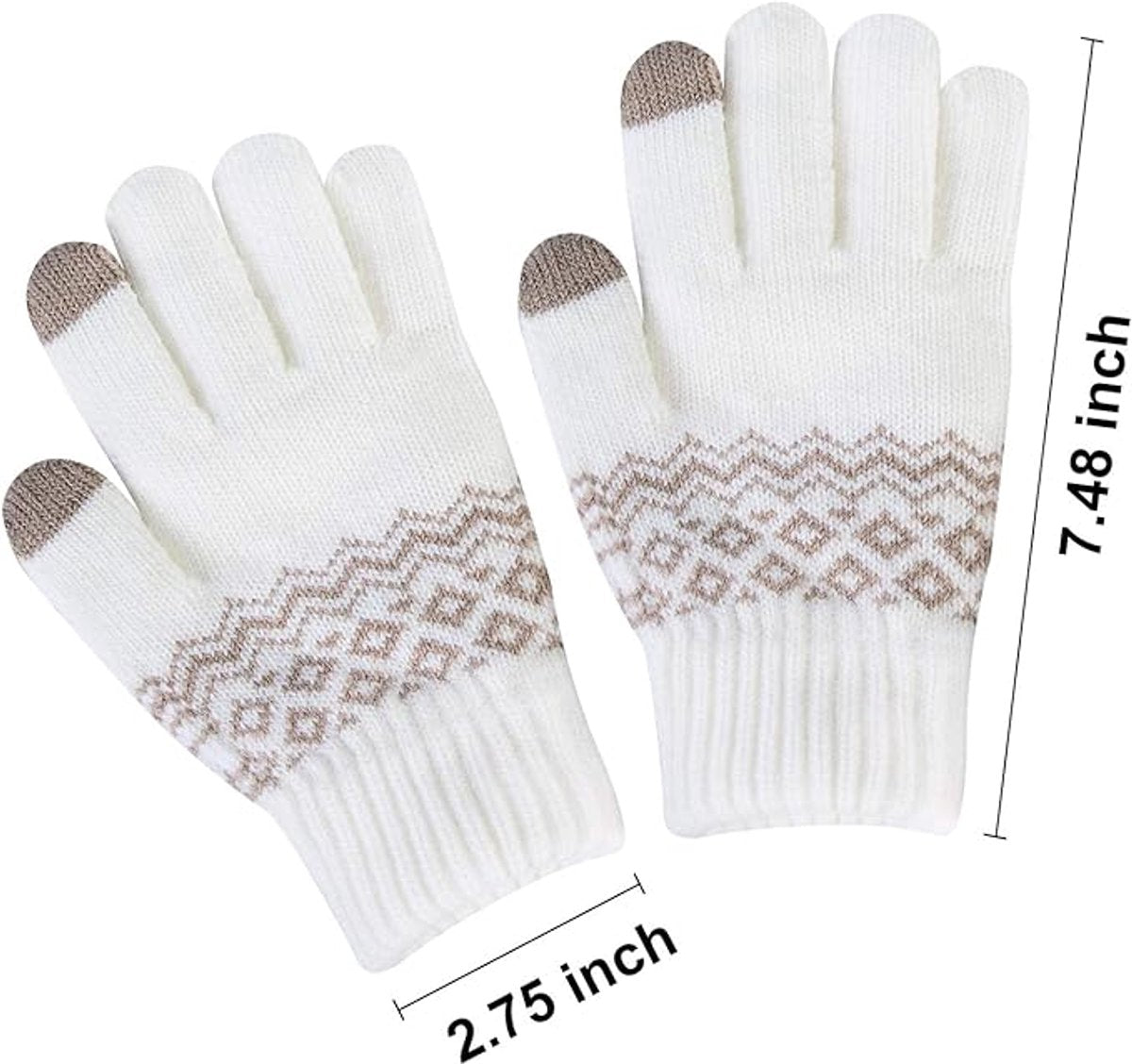 Gloves-men's gloves Women's winter gloves - Snowflake print Warm touchscreen gloves - Unisex - Reusable