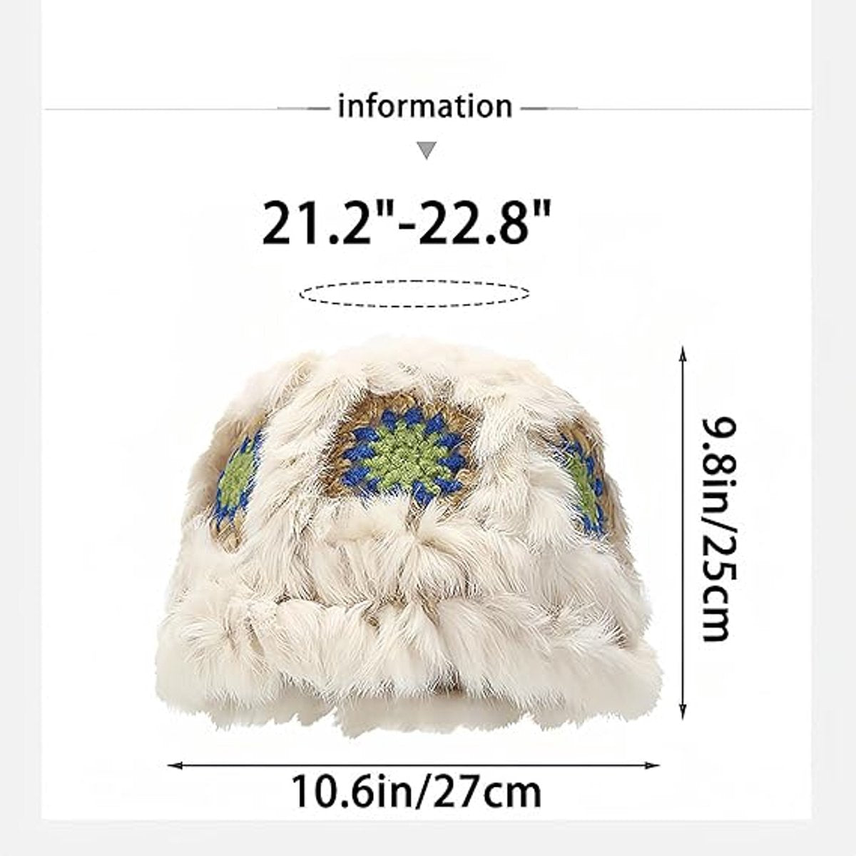 Soft plush fisherman's hat for winter - a cute and stylish warm sun hat for outdoors - suitable for ladies.