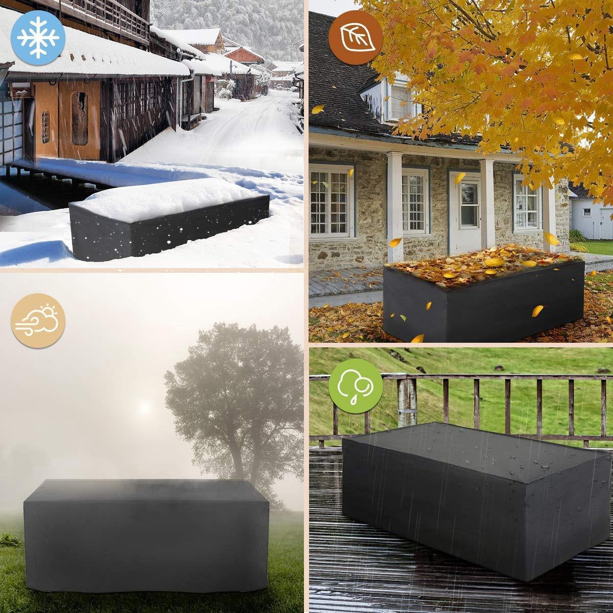 Garden furniture cover - waterproof - durable - 210D Oxford cloth - 240*140*90cm - black - outdoor - Protective cover for garden table and chair - Dustproof and waterproof