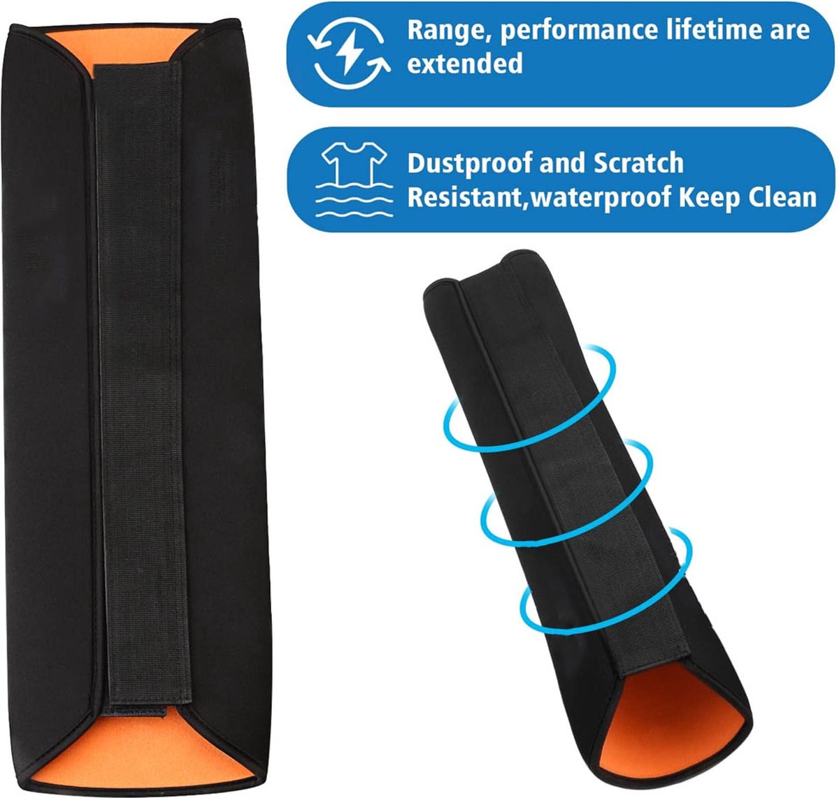 E-Bike Battery Protective Cover - Integrated Battery Cover - Integrated Battery Cover - Battery Cover Electric Bike or E-Bike - Protective Cover for Luggage Rack Battery of Electric Bike - Bicycle Battery Protective Cover - Battery Cover - Universal - Bla