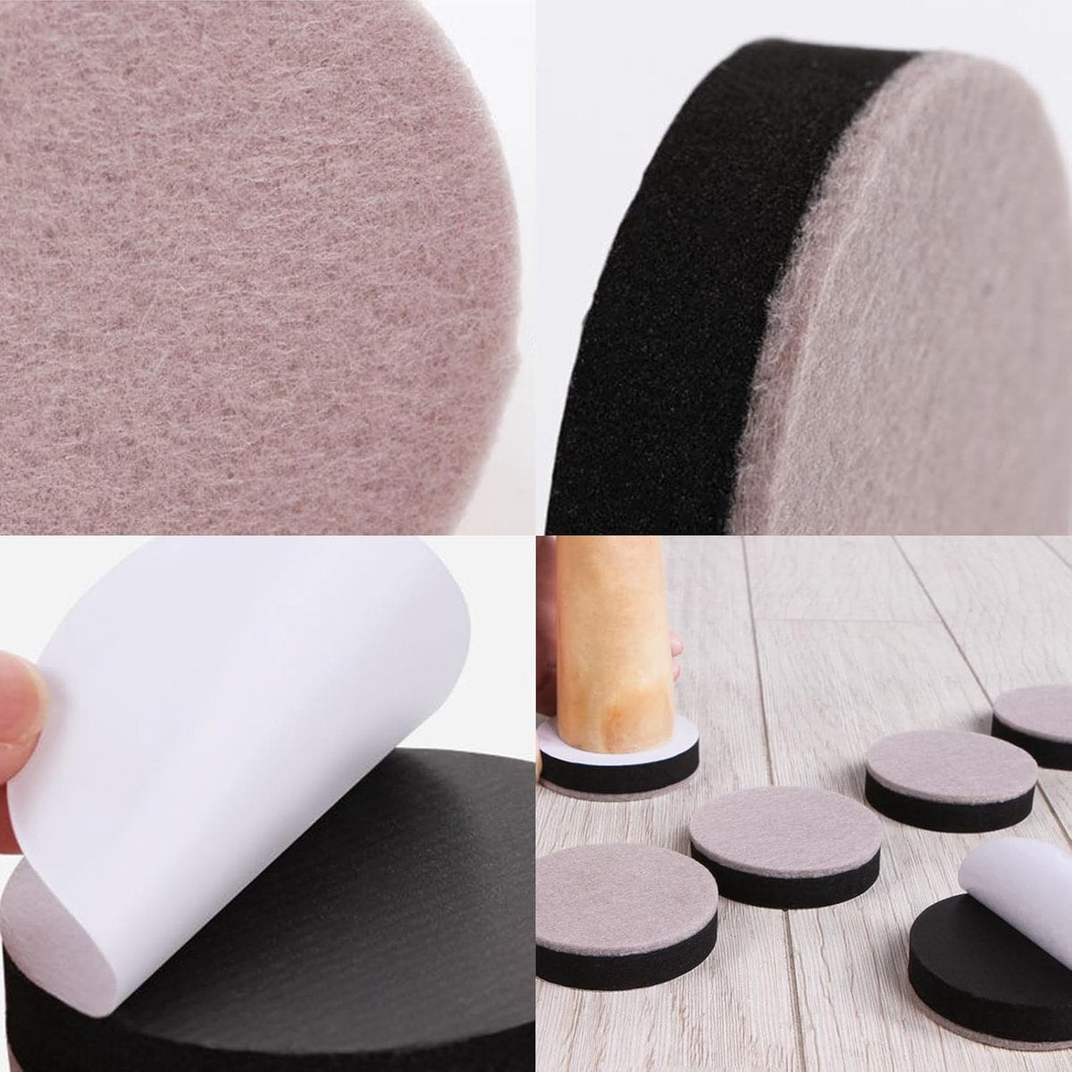 Furniture Risers - 16 Pieces - Furniture Riser Set - Bed Riser - Adjustable Furniture Legs - Furniture Coasters - Furniture Felt - Strong Space-Saving Riser - Felt Pads - Self-Adhesive - Anti-Slip - Floor Protection - Furniture Elevation - Bed Risers