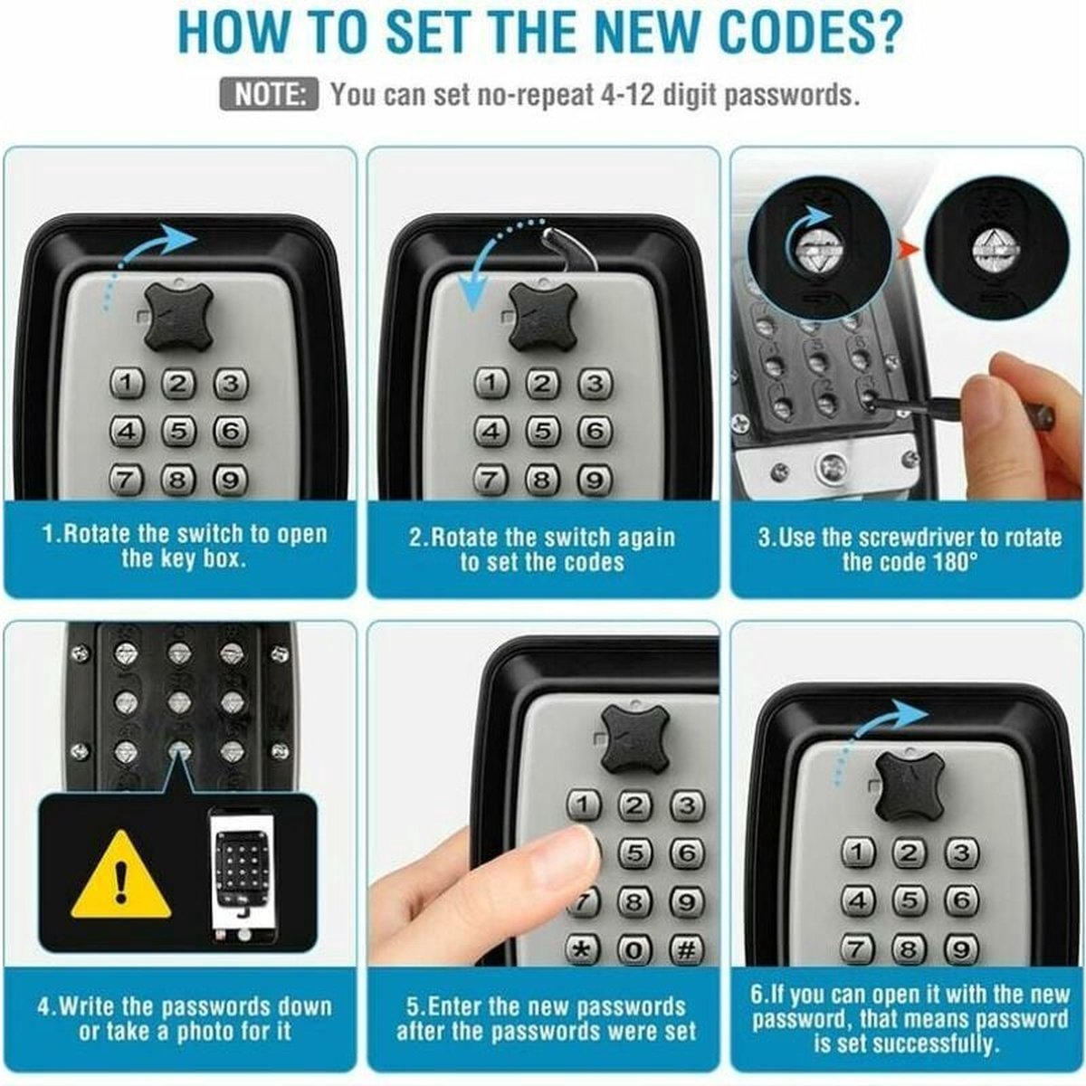 Waterproof Secure Key Box - Wall-Mounted Key Box - Indoor & Outdoor Key Safe - Secure Wall-Mounted Key Box - Combination Lock - Share Access to Your Keys in Complete Safety - Stainless Steel
