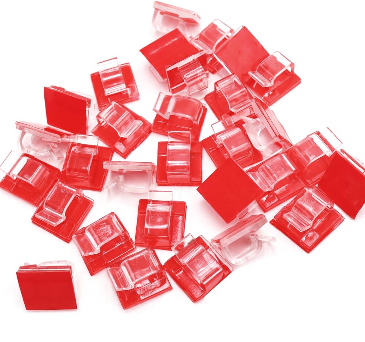 Cable Clips - 100 Pieces - Cable Holder - Halloween - Christmas - Nail Clip - Cable Tie - Clips - Cable Channel - Ties - Cable Lock - Cable Channels - Roof Hooks - Cable Clamp - Transparent - Strong clamping force - very for Party / Halloween / Christmas