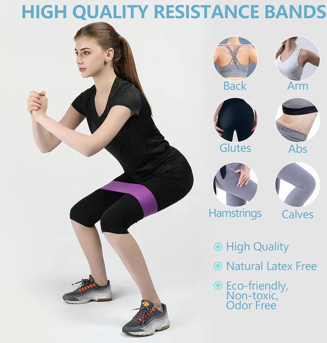 3 pieces - Resistance bands - Silicone exercise bands - With different resistance intensities - Silicone exercise bands - Exercise bands for training, physiotherapy, stretching, recovery, Pilates, rehabilitation and yoga